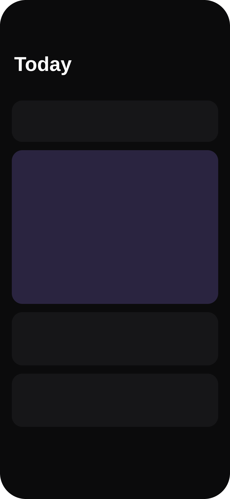 Fullset on iPhone: Today, with the week strip and the planned workout